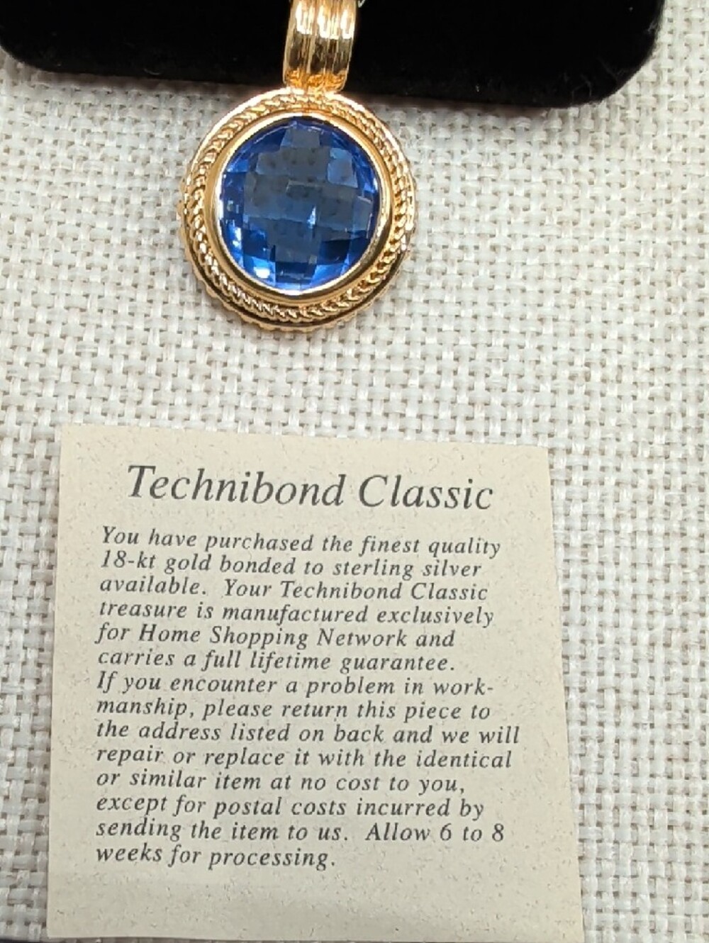 Technibond 18kt Gold Bonded 925 Sterling Tanzanite Etruscan Pendant 18" - Picture 10 of 17